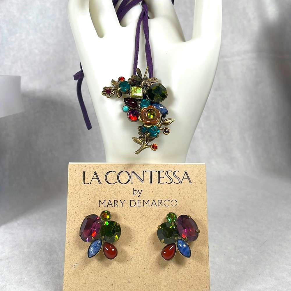 La Contessa Pendant Necklace With Matching Earrings Swarovski Crystals